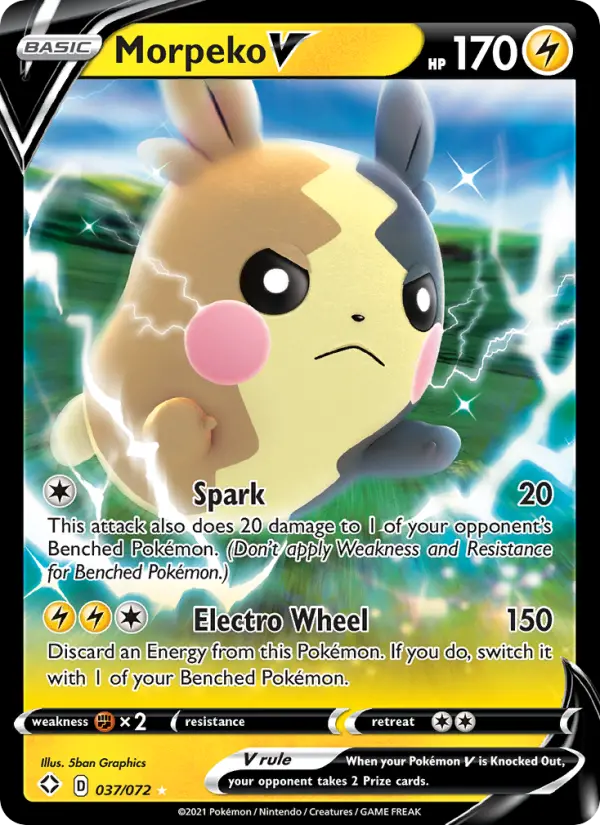 Morpeko V Holo Rare V Pokemon card #37 from Shining Fates