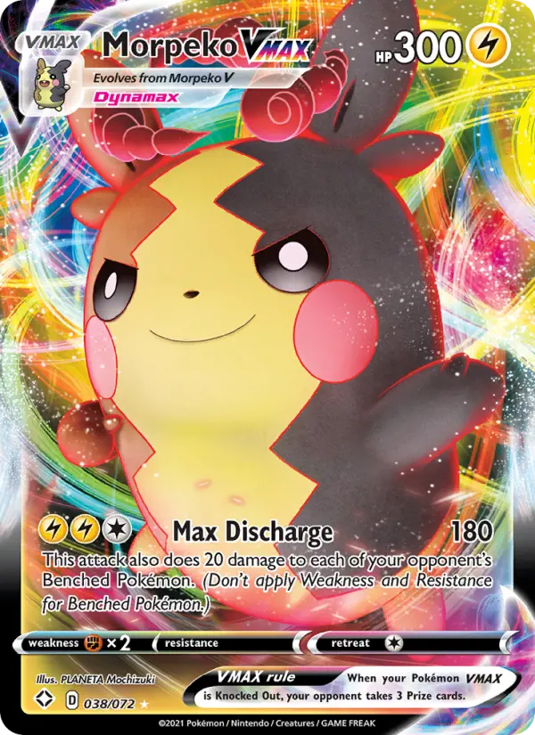 Morpeko VMAX Holo Rare VMAX Pokemon card #38 from Shining Fates