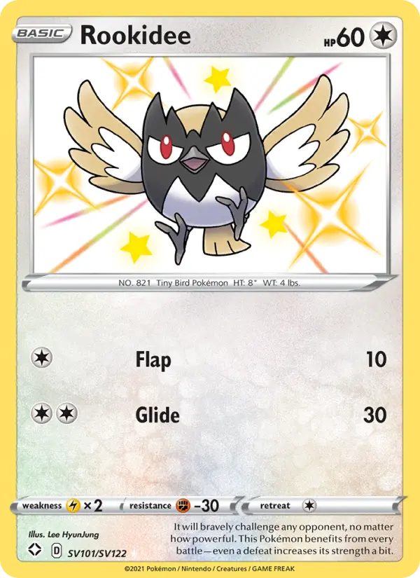 Rookidee Shiny rare Pokemon card #SV101 from Shining Fates