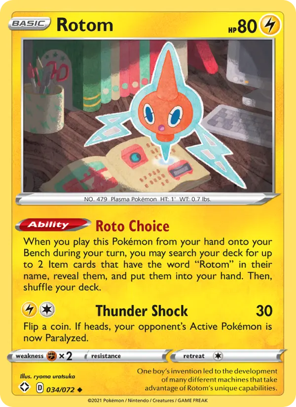 Rotom Uncommon Pokemon card #34 from Shining Fates