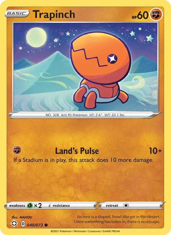 Trapinch Common Pokemon card #40 from Shining Fates