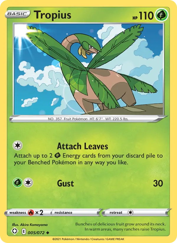 Tropius Uncommon Pokemon card #5 from Shining Fates
