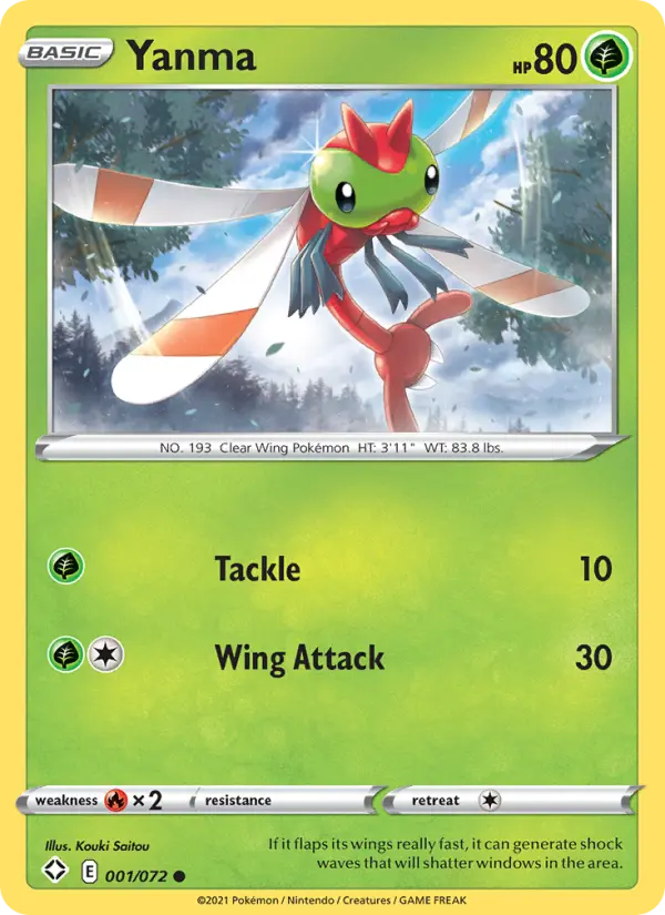 Yanma Common Pokemon card #1 from Shining Fates
