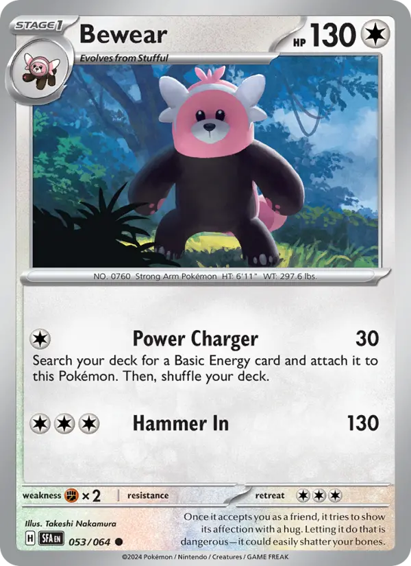 Bewear Common Pokemon card #053 from Shrouded Fable