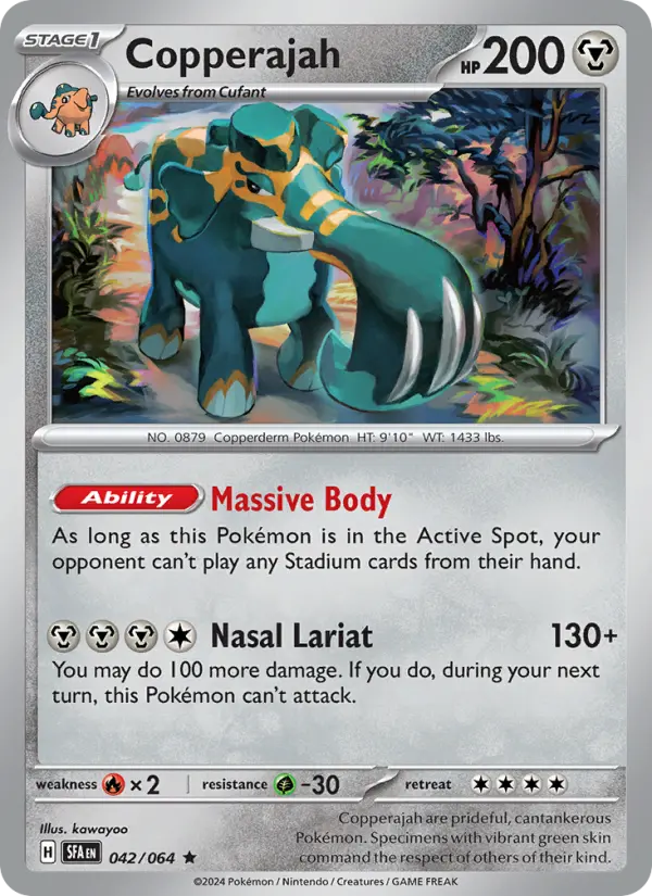 Copperajah Rare Pokemon card #042 from Shrouded Fable