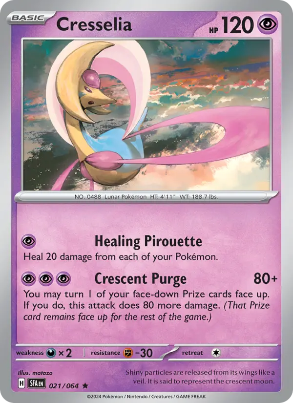 Cresselia Rare Pokemon card #021 from Shrouded Fable