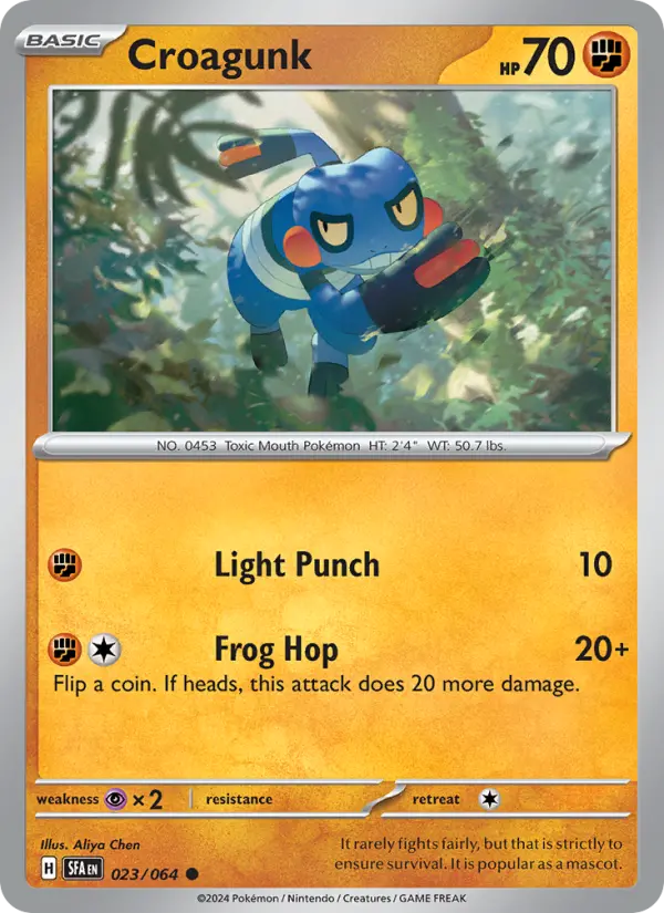 Croagunk Common Pokemon card #023 from Shrouded Fable