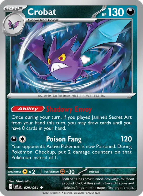Crobat Uncommon Pokemon card #029 from Shrouded Fable