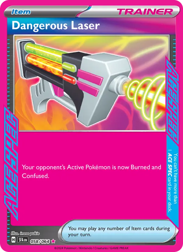 Dangerous Laser ACE SPEC Rare Pokemon card #058 from Shrouded Fable