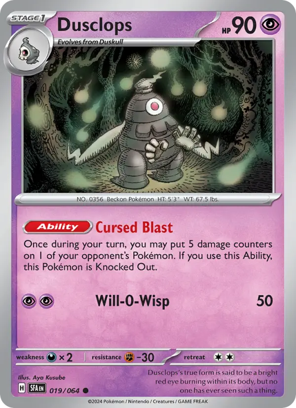 Dusclops Common Pokemon card #019 from Shrouded Fable