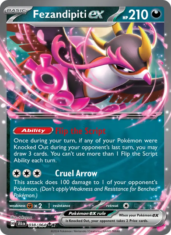 Fezandipiti ex Double rare Pokemon card #038 from Shrouded Fable