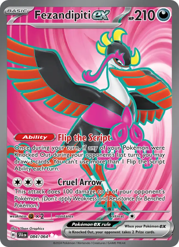 Fezandipiti ex Ultra Rare Pokemon card #084 from Shrouded Fable