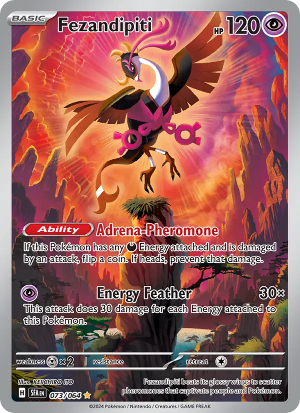 Fezandipiti Illustration rare Pokemon card #073 from Shrouded Fable