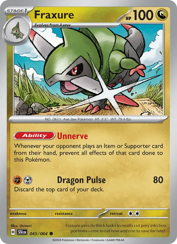 Fraxure Common Pokemon card #045 from Shrouded Fable