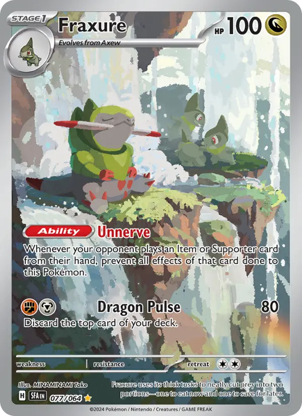 Fraxure Illustration rare Pokemon card #077 from Shrouded Fable