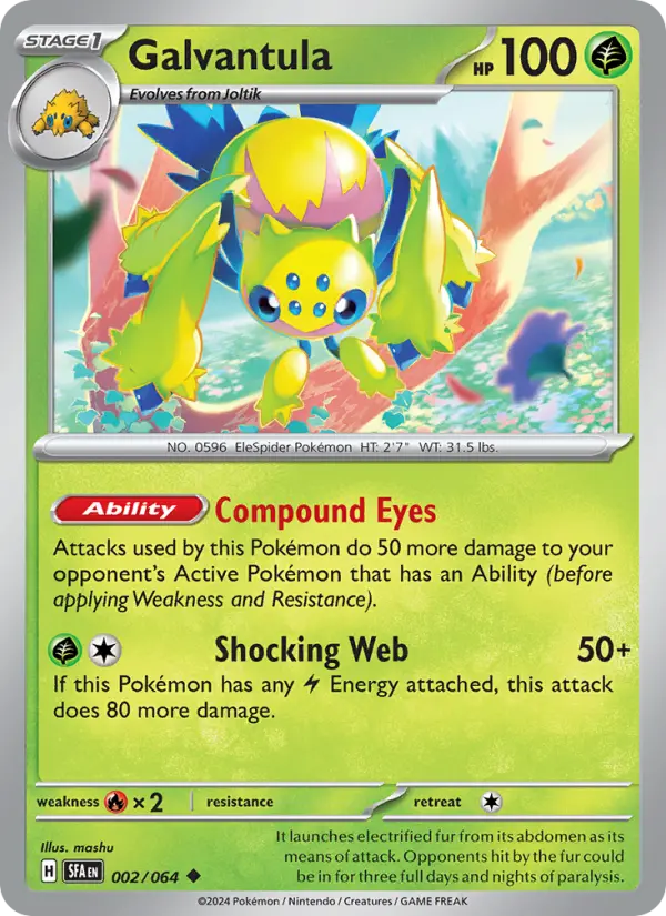 Galvantula Uncommon Pokemon card #002 from Shrouded Fable