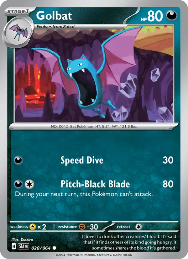 Golbat Common Pokemon card #028 from Shrouded Fable