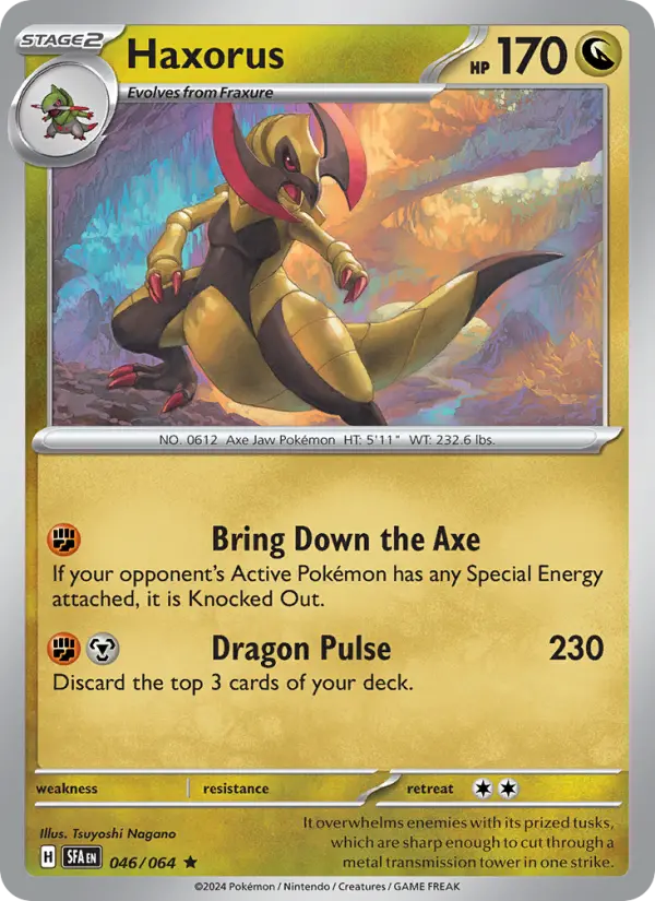 Haxorus Rare Pokemon card #046 from Shrouded Fable