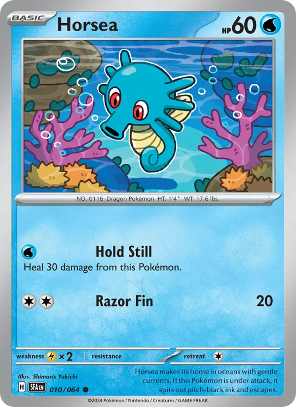 Horsea Common Pokemon card #010 from Shrouded Fable