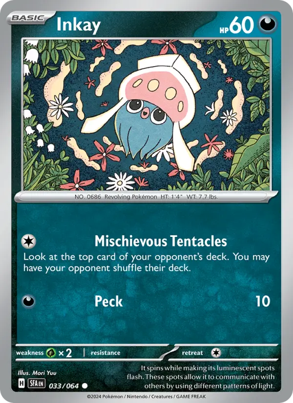 Inkay Common Pokemon card #033 from Shrouded Fable