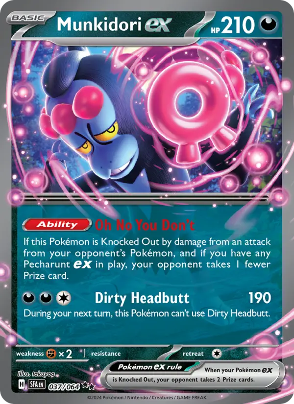 Munkidori ex Double rare Pokemon card #037 from Shrouded Fable