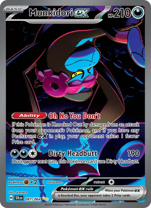Munkidori ex Special illustration rare Pokemon card #091 from Shrouded Fable