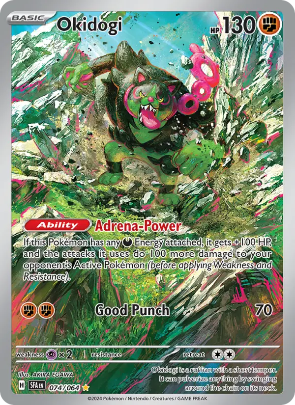 Okidogi Illustration rare Pokemon card #074 from Shrouded Fable