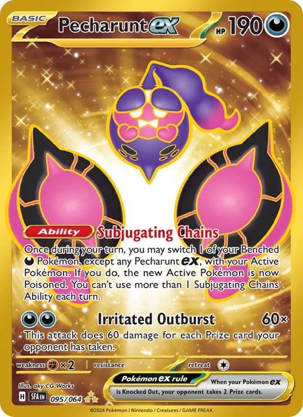 Pecharunt ex Hyper rare Pokemon card #095 from Shrouded Fable