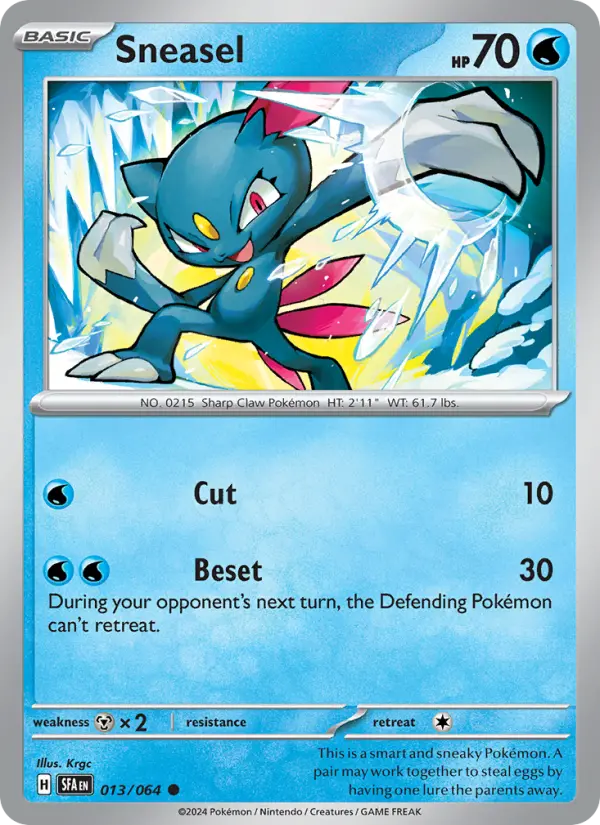Sneasel Common Pokemon card #013 from Shrouded Fable
