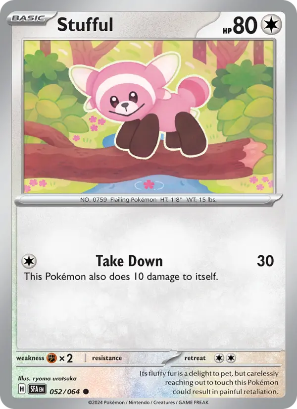 Stufful Common Pokemon card #052 from Shrouded Fable