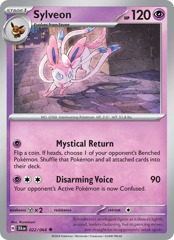 Sylveon Uncommon Pokemon card #022 from Shrouded Fable