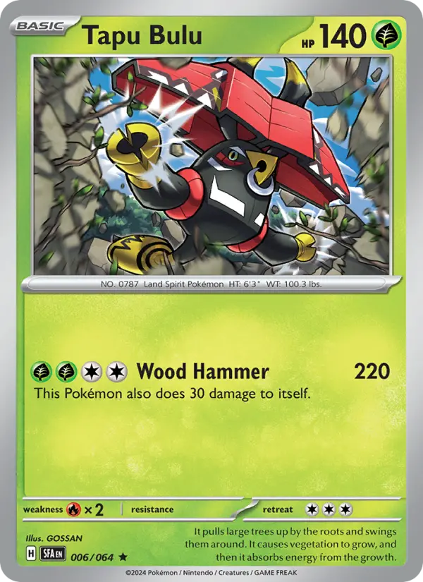 Tapu Bulu Rare Pokemon card #006 from Shrouded Fable