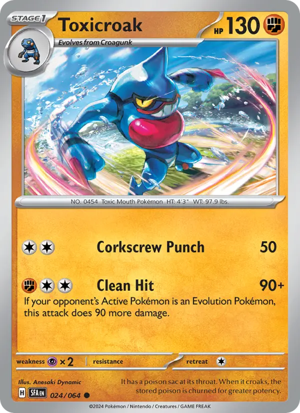 Toxicroak Common Pokemon card #024 from Shrouded Fable