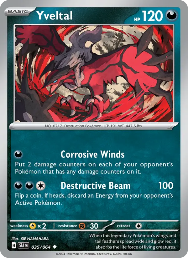 Yveltal Uncommon Pokemon card #035 from Shrouded Fable