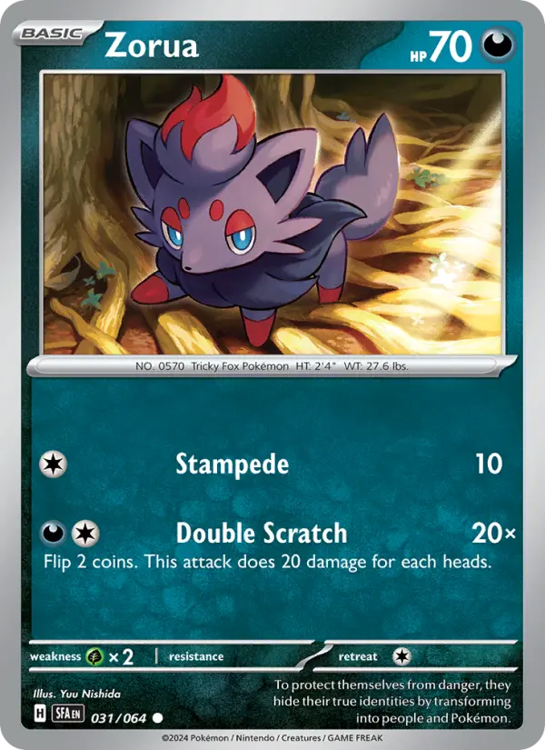 Zorua Common Pokemon card #031 from Shrouded Fable
