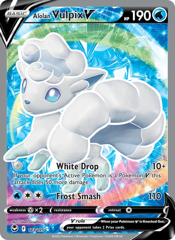 Alolan Vulpix V Ultra Rare Pokemon card #173 from Silver Tempest