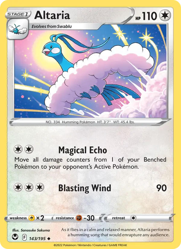 Altaria Uncommon Pokemon card #143 from Silver Tempest