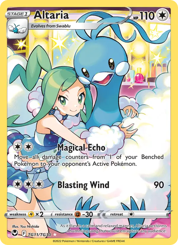 Altaria Holo Rare Pokemon card #TG11 from Silver Tempest