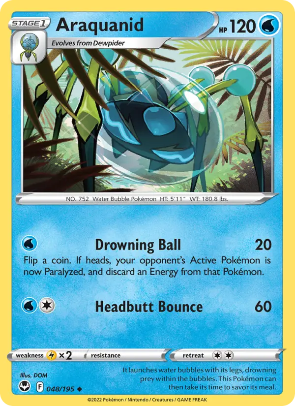 Araquanid Pokemon card artwork