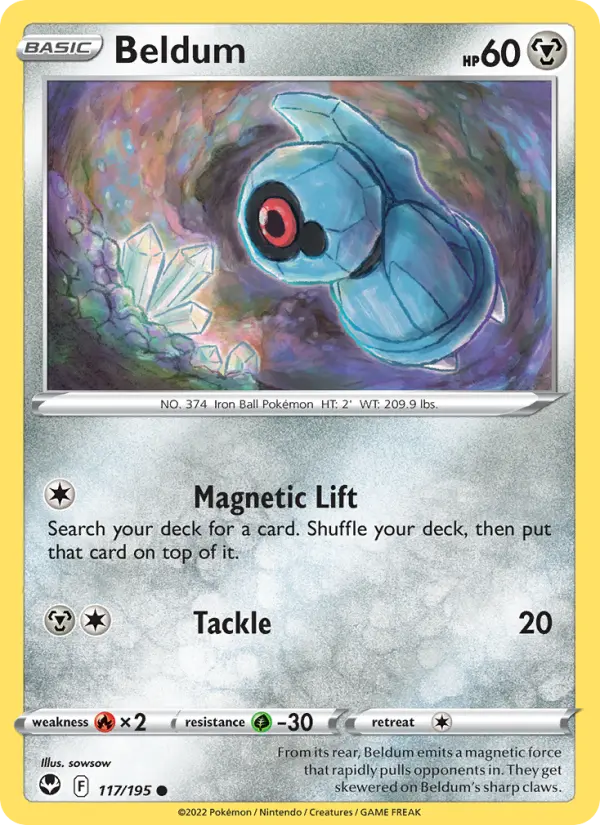 Beldum Common Pokemon card #117 from Silver Tempest
