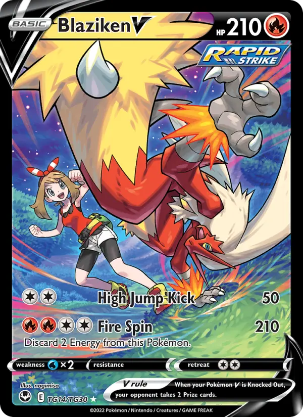 Blaziken V Holo Rare V Pokemon card #TG14 from Silver Tempest