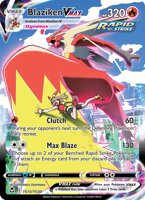 Blaziken VMAX Holo Rare VMAX Pokemon card #TG15 from Silver Tempest