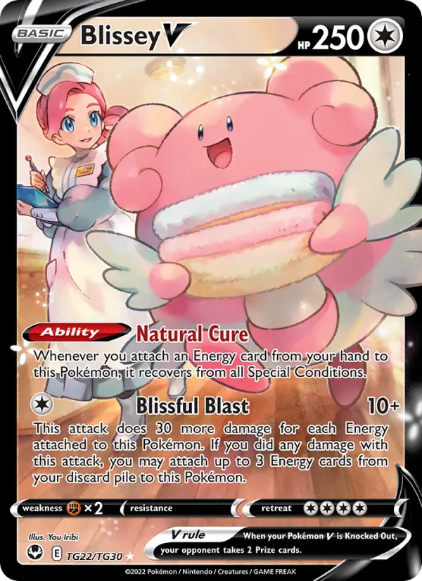 Blissey V Holo Rare V Pokemon card #TG22 from Silver Tempest
