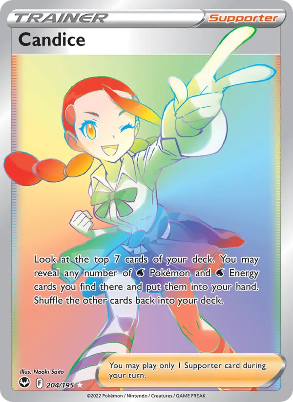 Candice Secret Rare Pokemon card #204 from Silver Tempest