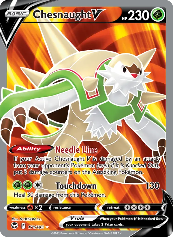 Chesnaught V Ultra Rare Pokemon card #171 from Silver Tempest