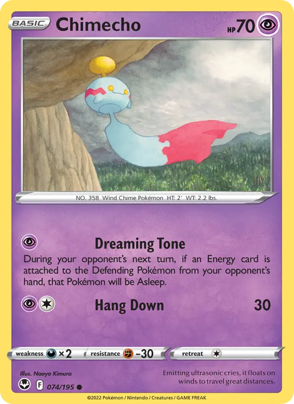 Chimecho Common Pokemon card #074 from Silver Tempest