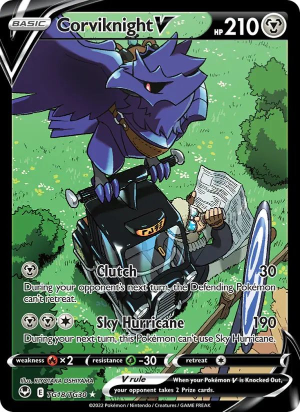 Corviknight V Holo Rare V Pokemon card #TG18 from Silver Tempest