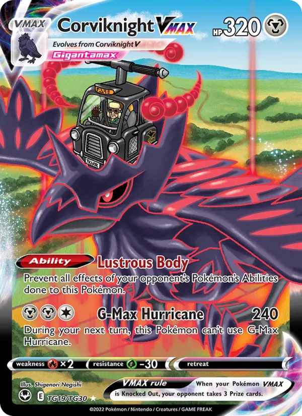 Corviknight VMAX Holo Rare VMAX Pokemon card #TG19 from Silver Tempest