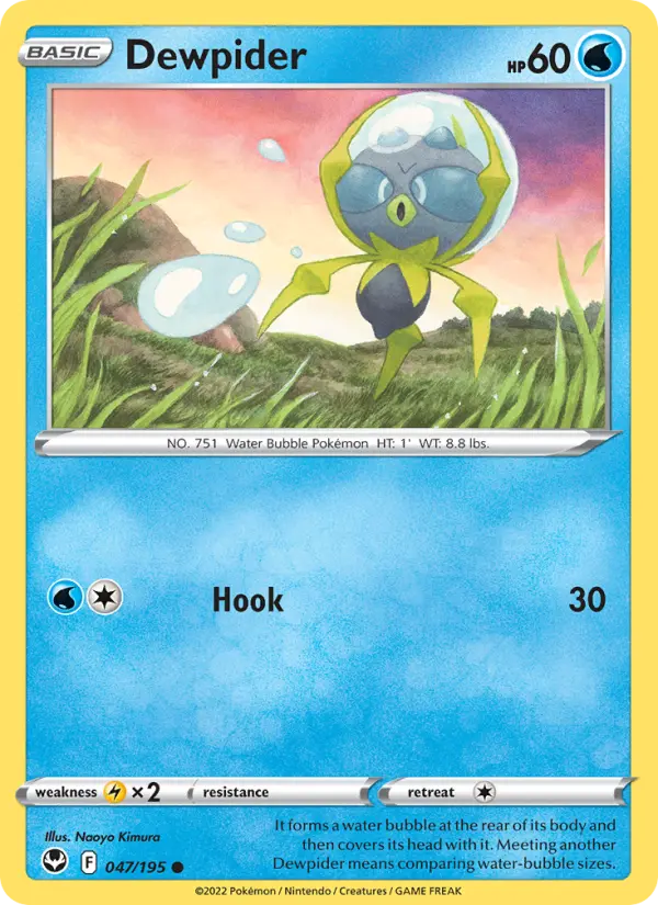 Dewpider Common Pokemon card #047 from Silver Tempest