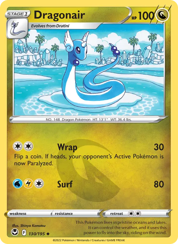 Dragonair Uncommon Pokemon card #130 from Silver Tempest